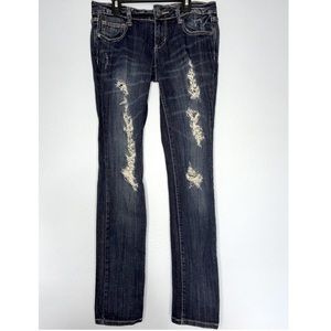 Decree ripped jeans size 5 (dark wash)